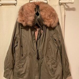 Derek Lam 10 Crosby Jacket with  Real Fox Fur Trim